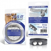 Кольцо на пенис SNAP COCK RING из искусственной кожи на клепках - BlueLine - в Норильске купить с доставкой