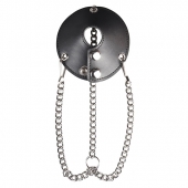 Утяжка для мошонки из искусственной кожи с цепочками PARACHUTE BALL STRETCHER - BlueLine - купить с доставкой в Норильске