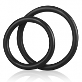 Набор из двух черных силиконовых колец разного диаметра SILICONE COCK RING SET - BlueLine - в Норильске купить с доставкой