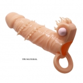 Телесная удлиняющая вибронасадка Penis Sleeve Connor - 17 см. - Baile - в Норильске купить с доставкой