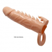 Телесная удлиняющая насадка Penis Sleeve Emmitt - 17 см. - Baile - в Норильске купить с доставкой