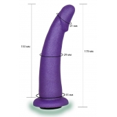 Фиолетовая гладкая изогнутая насадка-плаг - 17 см. - LOVETOY (А-Полимер) - купить с доставкой в Норильске