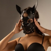 Черная маска  Собака  с ушками - Crazy Handmade - купить с доставкой в Норильске