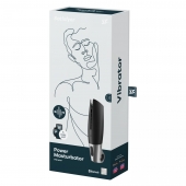 Черный мастурбатор с вибрацией Power Masturbator - Satisfyer - в Норильске купить с доставкой