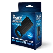 Черная открытая насадка на пенис с кольцом для мошонки XXXL-size - 9,9 см. - Sex Expert - в Норильске купить с доставкой
