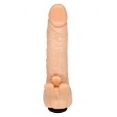 Телесная гелевая насадка-фаллос с клиторальными лепестками - 18,5 см. - LOVETOY (А-Полимер) - купить с доставкой в Норильске