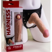 Страпон Harness из двух предметов: регулируемые трусики и насадка-фаллос - 17,5 см. - LOVETOY (А-Полимер) - купить с доставкой в Норильске