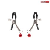 Серебристые зажимы на соски с шариками - Notabu - купить с доставкой в Норильске