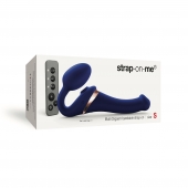 Синий безремневой страпон Multi Orgasm Size S с клиторальной стимуляцией - Strap-on-me - купить с доставкой в Норильске