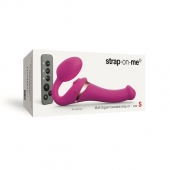 Ярко-розовый безремневой страпон Multi Orgasm Size S с клиторальной стимуляцией - Strap-on-me - купить с доставкой в Норильске
