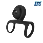 Черная вибронасадка на пенис Sex Expert - Sex Expert - в Норильске купить с доставкой