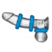 Комплект из трех голубых эрекционных колец 3-Pack Ribbed Rider Cock Ring Set - BlueLine - в Норильске купить с доставкой