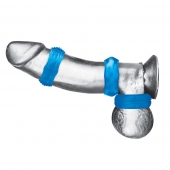 Комплект из трех голубых колец для эрекции 3-Pack Nuts   Bolts Stretch Cock Ring Set - BlueLine - в Норильске купить с доставкой