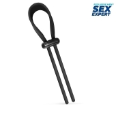 Черный ремень-лассо для усиления эрекции - Sex Expert - в Норильске купить с доставкой