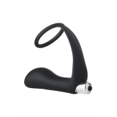 Черное эрекционное кольцо с вибропробкой Vibrating Anal Plug With Cockring - Dream Toys - в Норильске купить с доставкой
