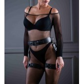 Кожаный пояс с гартерами Sex Game - БДСМ Арсенал - купить с доставкой в Норильске