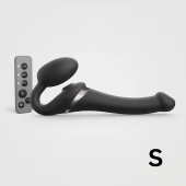 Черный безремневой страпон Multi Orgasm Size S с клиторальной стимуляцией - Strap-on-me - купить с доставкой в Норильске