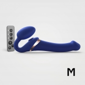 Синий безремневой страпон Multi Orgasm Size M с клиторальной стимуляцией - Strap-on-me - купить с доставкой в Норильске