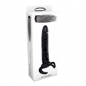 Чёрная насадка-фаллос для двойного проникновения INFLATABLE DILDO SLIM DONG  - 13,5 см. - Toyz4lovers - в Норильске купить с доставкой