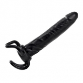 Чёрная насадка-фаллос для двойного проникновения INFLATABLE DILDO SLIM DONG  - 13,5 см. - Toyz4lovers - в Норильске купить с доставкой