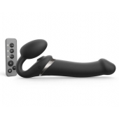 Черный безремневой страпон Multi Orgasm Size L с клиторальной стимуляцией - Strap-on-me - купить с доставкой в Норильске