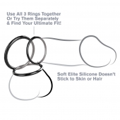 Набор из трех черных эрекционных колец Silicone 3-Ring Stamina Set - Pipedream - в Норильске купить с доставкой
