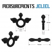 Черное эрекционное кольцо с крыльями Rooster Jeliel Angel - Velv or - в Норильске купить с доставкой