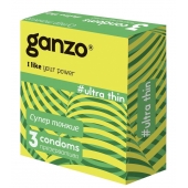 Ультратонкие презервативы Ganzo Ultra thin - 3 шт. - Ganzo - купить с доставкой в Норильске