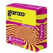 Презервативы с анестетиком для продления удовольствия Ganzo Long Love - 3 шт. - Ganzo - купить с доставкой в Норильске