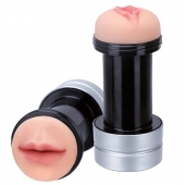 Двусторонний мастурбатор REALSTUFF 2 IN 1 HUMMER MOUTH   VAGINA - ротик и вагина - Dream Toys - в Норильске купить с доставкой