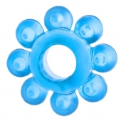 Голубая гелевая насадка-цветок - Toyfa Basic - в Норильске купить с доставкой