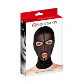 Черная сетчатая маска на голову с отверстиями для глаз и рта - Fetish Tentation - купить с доставкой в Норильске