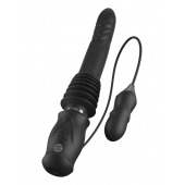 Черный автоматический вибромассажер с вибропулей Ultimate Silicone Thruster - Pipedream - купить с доставкой в Норильске