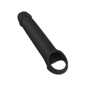 Черная насадка-удлинитель с вибрацией Vibrating Extender With Remote - Dream Toys - в Норильске купить с доставкой