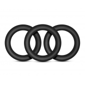 Набор из 3 черных эрекционных колец Black Small Penis Rings - Blush Novelties - в Норильске купить с доставкой