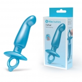Голубая анальная пробка для массажа простаты Hither Silicone Prostate Plug - 14,3 см. - b-Vibe - в Норильске купить с доставкой