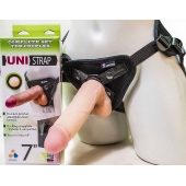 Страпон-унисекс с двумя насадками UNI strap 7  Harness - 19 и 16 см. - LOVETOY (А-Полимер) - купить с доставкой в Норильске