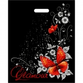 Черный пакет Glamour с вырубной ручкой (38х47 см) - Сима-Ленд - купить с доставкой в Норильске