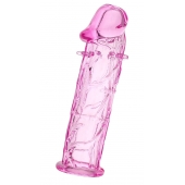 Розовая насадка фаллической формы - 12,5 см. - A-toys - в Норильске купить с доставкой