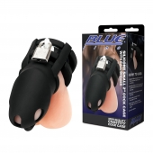 Черная клетка для пениса Silicone Small 2 in Cock Cage With Ball Divider - BlueLine - купить с доставкой в Норильске