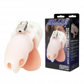 Белая клетка для пениса Silicone Small 2 in Cock Cage With Ball Divider - BlueLine - купить с доставкой в Норильске