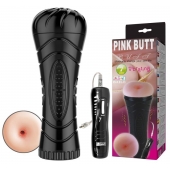 Мастурбатор-анус в колбе с 7 уровнями вибрации и выносным пультом - Baile - в Норильске купить с доставкой