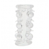 Прозрачная насадка на пенис с шипами и бугорками JELLY JOY LUST CLUSTER CLEAR - Dream Toys - в Норильске купить с доставкой