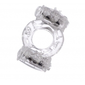 Прозрачное виброкольцо с двумя вибропульками - Toyfa Basic - в Норильске купить с доставкой