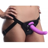 Лиловый поясной страпон Navigator Silicone G-Spot Dildo with Harness - 17,8 см. - XR Brands - купить с доставкой в Норильске