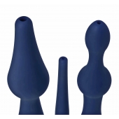 Набор из 3 универсальных насадок для анального душа Universal 3 Piece Silicone Enema Attachment Set - XR Brands - купить с доставкой в Норильске