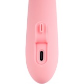 Розовый интерактивный вибратор-кролик Mora Neo с кольцом из бусин - 19,5 см. - Svakom