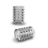 Прозрачная насадка на пенис с шишечками STAY HARD COCK SLEEVE 02 CLEAR - Blush Novelties - в Норильске купить с доставкой