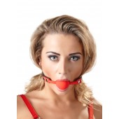 Силиконовый кляп-шар на чёрных ремешках Red Gag silicone - Orion - купить с доставкой в Норильске