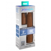 Коричневая насадка на член 2  Silicone X-tension - 20,3 см. - Pipedream - в Норильске купить с доставкой